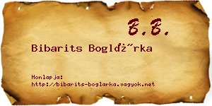 Bibarits Boglárka névjegykártya